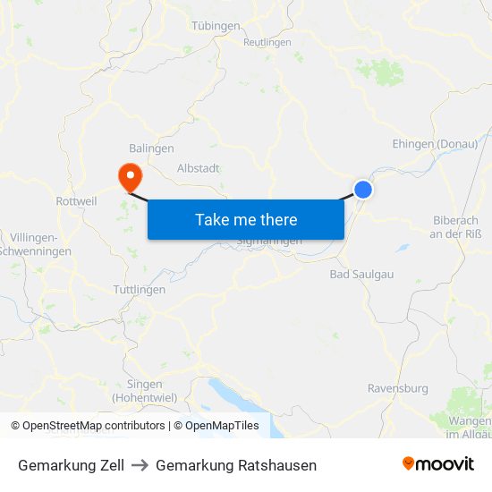 Gemarkung Zell to Gemarkung Ratshausen map