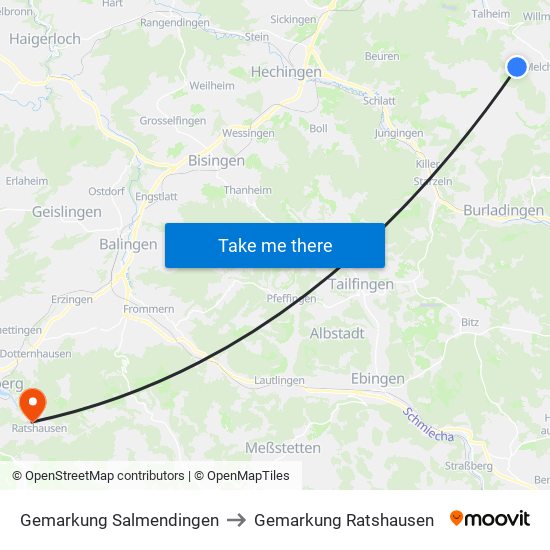 Gemarkung Salmendingen to Gemarkung Ratshausen map