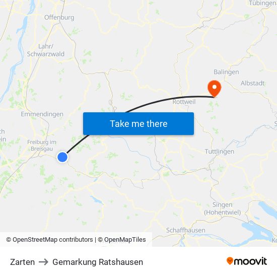 Zarten to Gemarkung Ratshausen map