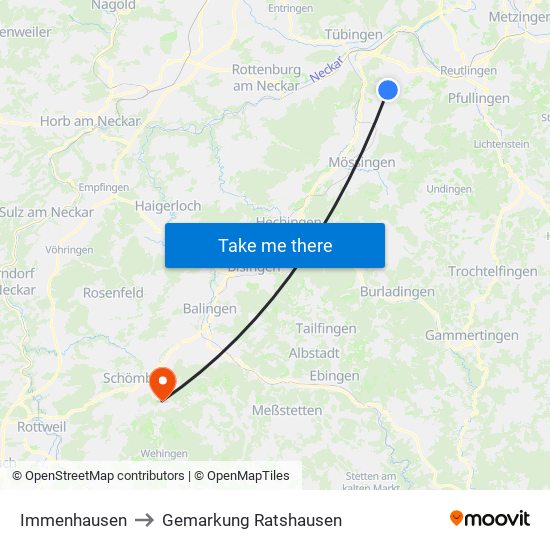 Immenhausen to Gemarkung Ratshausen map
