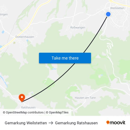 Gemarkung Weilstetten to Gemarkung Ratshausen map