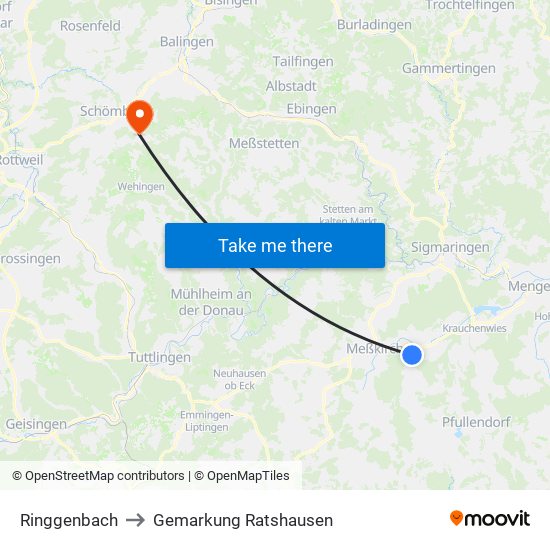 Ringgenbach to Gemarkung Ratshausen map