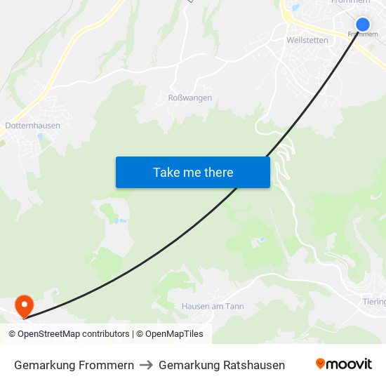 Gemarkung Frommern to Gemarkung Ratshausen map