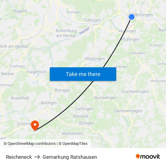 Reicheneck to Gemarkung Ratshausen map