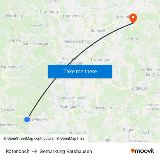 Rötenbach to Gemarkung Ratshausen map