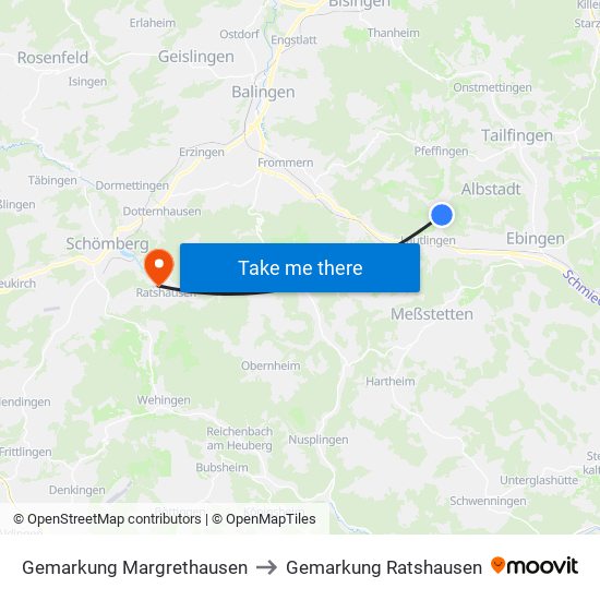 Gemarkung Margrethausen to Gemarkung Ratshausen map