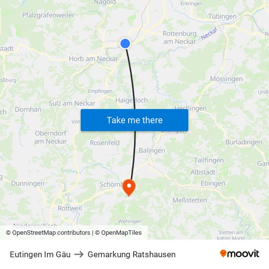 Eutingen Im Gäu to Gemarkung Ratshausen map