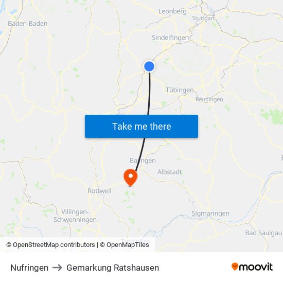 Nufringen to Gemarkung Ratshausen map
