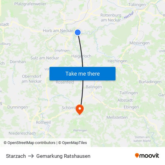 Starzach to Gemarkung Ratshausen map