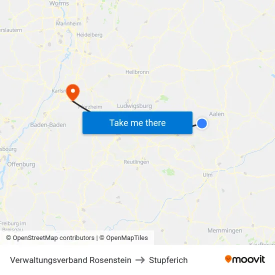 Verwaltungsverband Rosenstein to Stupferich map