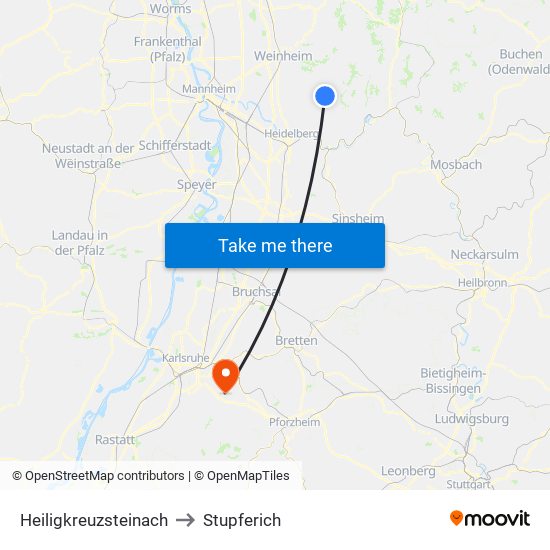 Heiligkreuzsteinach to Stupferich map