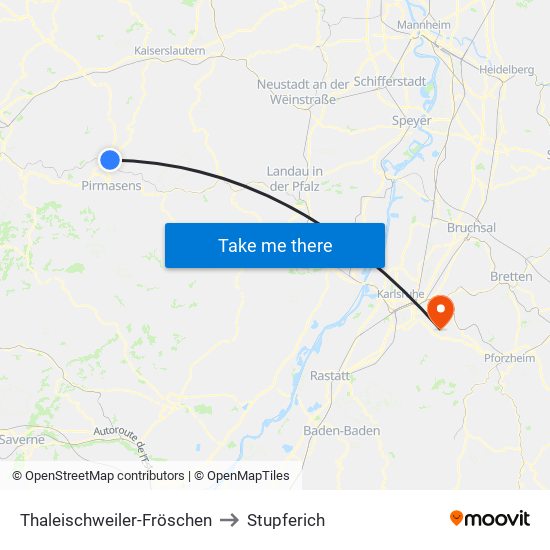 Thaleischweiler-Fröschen to Stupferich map