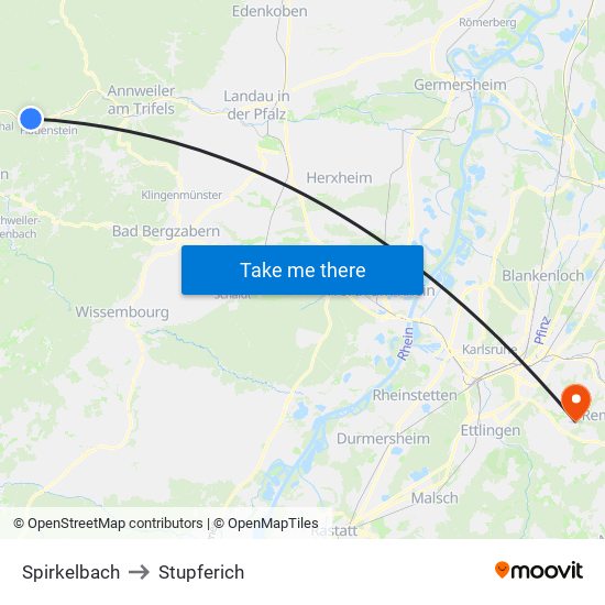 Spirkelbach to Stupferich map