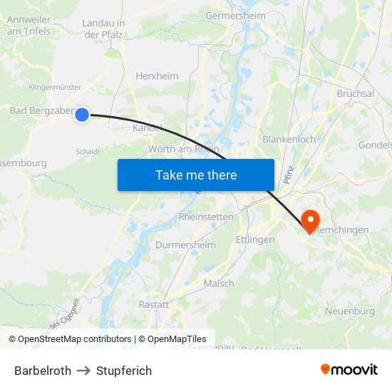 Barbelroth to Stupferich map