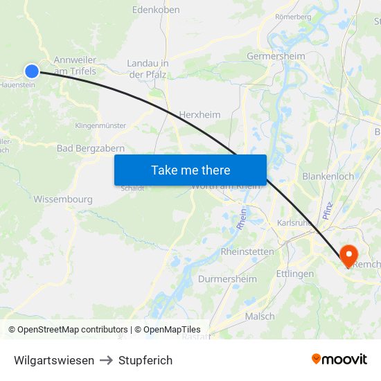 Wilgartswiesen to Stupferich map