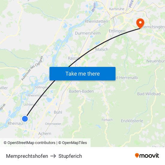 Memprechtshofen to Stupferich map