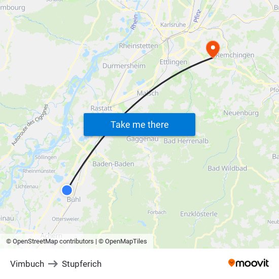 Vimbuch to Stupferich map