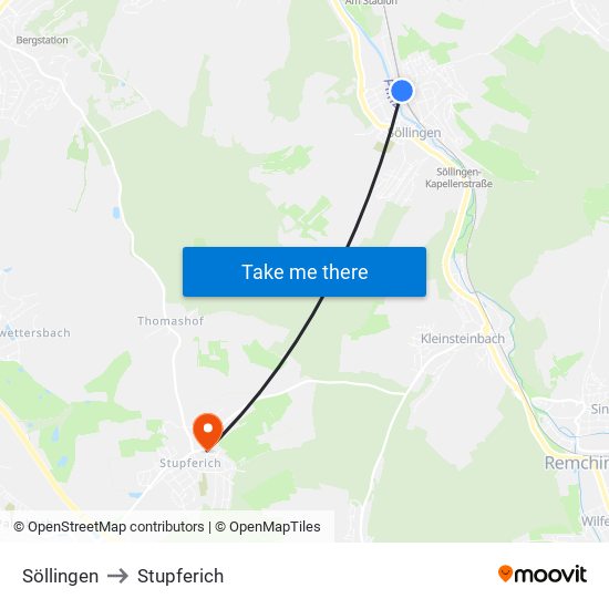Söllingen to Stupferich map