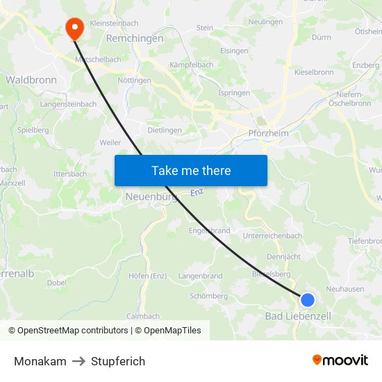 Monakam to Stupferich map