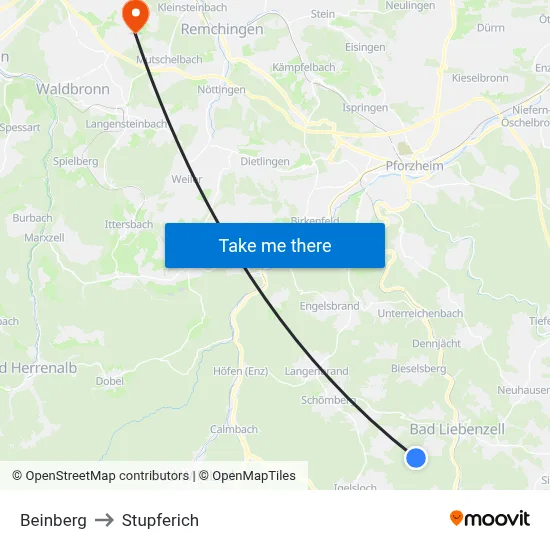 Beinberg to Stupferich map
