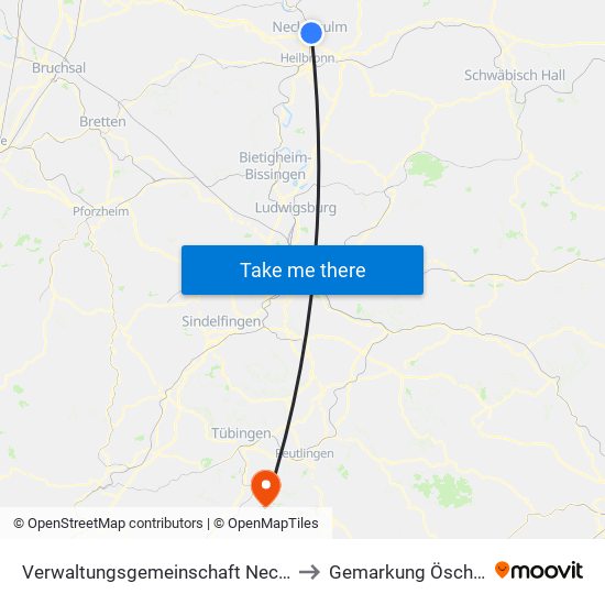 Verwaltungsgemeinschaft Neckarsulm to Gemarkung Öschingen map