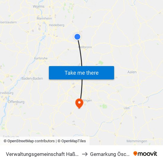 Verwaltungsgemeinschaft Haßmersheim to Gemarkung Öschingen map