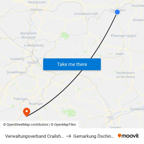 Verwaltungsverband Crailsheim to Gemarkung Öschingen map