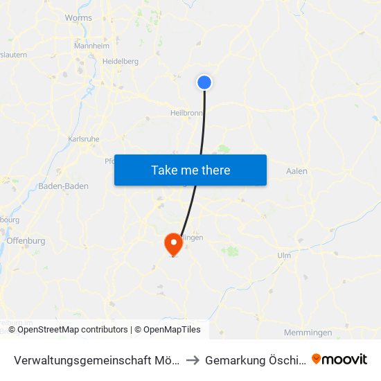 Verwaltungsgemeinschaft Möckmühl to Gemarkung Öschingen map