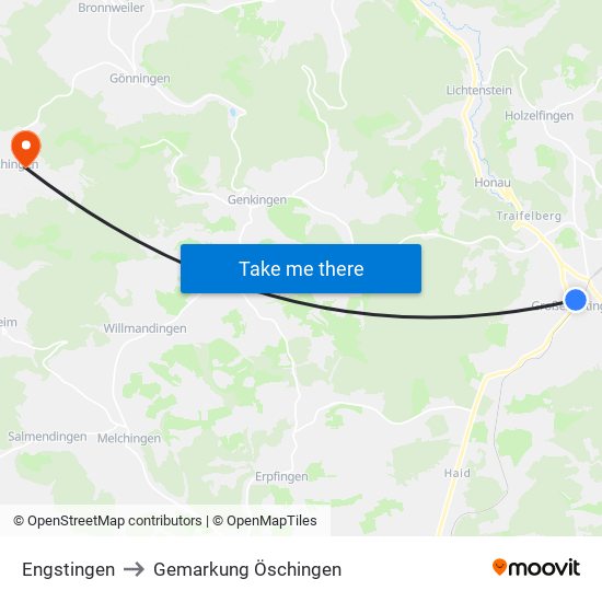 Engstingen to Gemarkung Öschingen map