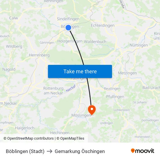 Böblingen (Stadt) to Gemarkung Öschingen map