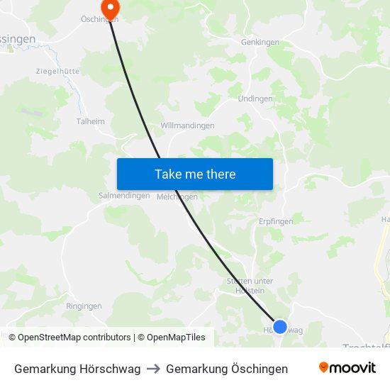 Gemarkung Hörschwag to Gemarkung Öschingen map