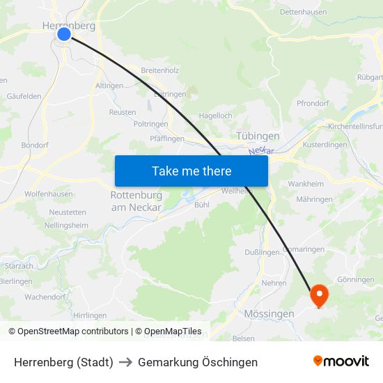 Herrenberg (Stadt) to Gemarkung Öschingen map