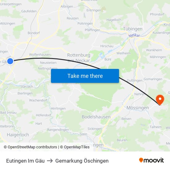 Eutingen Im Gäu to Gemarkung Öschingen map