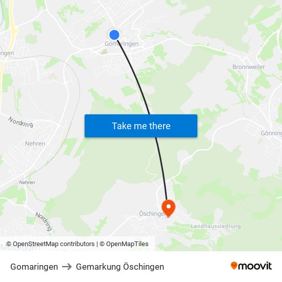 Gomaringen to Gemarkung Öschingen map