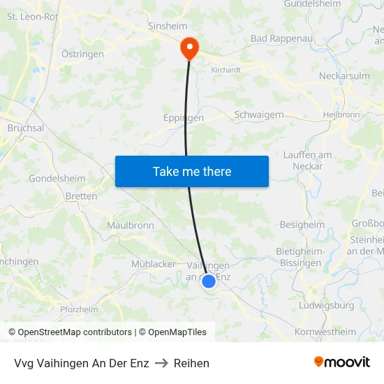 Vvg Vaihingen An Der Enz to Reihen map