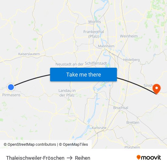 Thaleischweiler-Fröschen to Reihen map