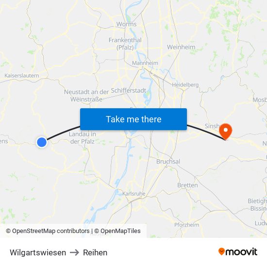 Wilgartswiesen to Reihen map