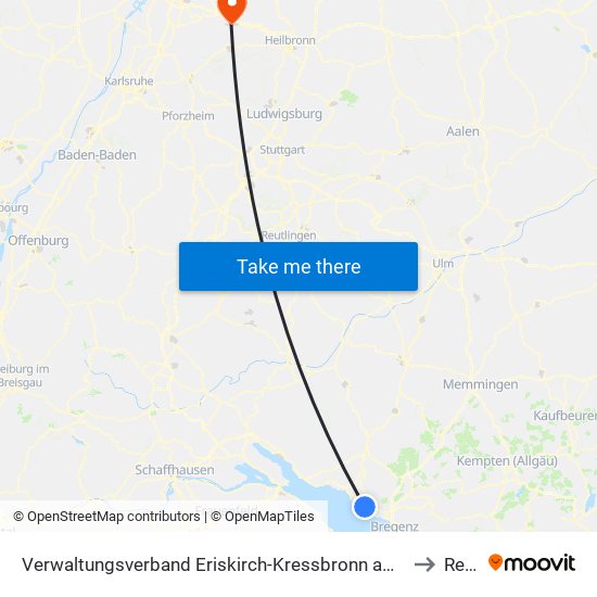 Verwaltungsverband Eriskirch-Kressbronn am Bodensee-Langenargen to Reihen map