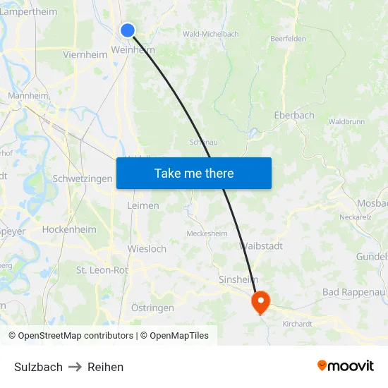 Sulzbach to Reihen map