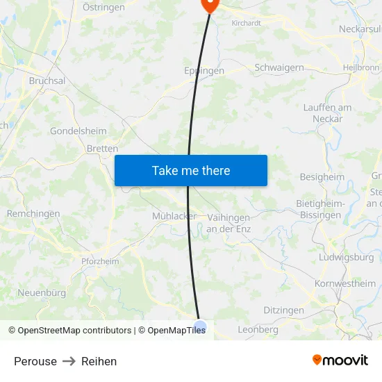 Perouse to Reihen map