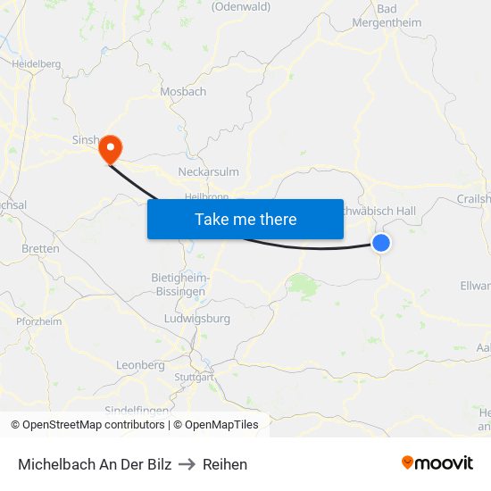 Michelbach An Der Bilz to Reihen map