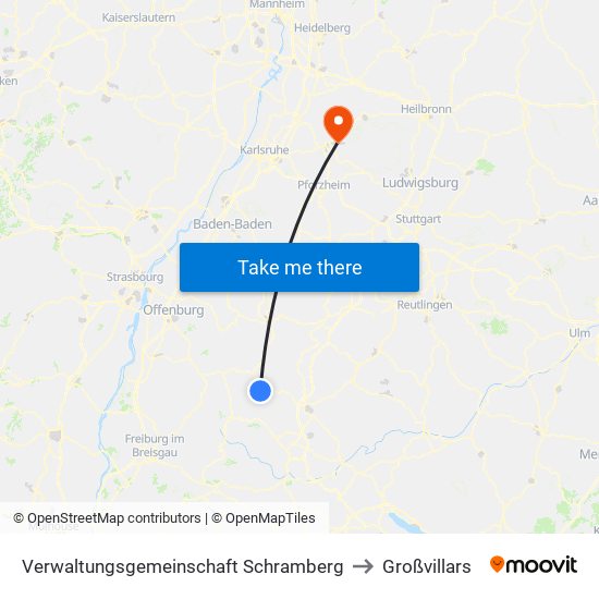 Verwaltungsgemeinschaft Schramberg to Großvillars map