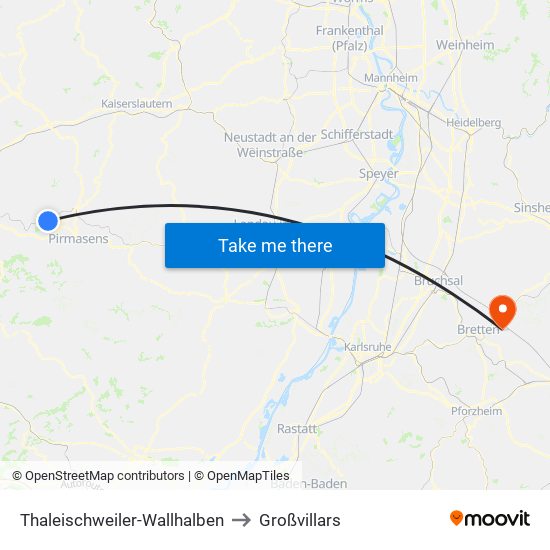 Thaleischweiler-Wallhalben to Großvillars map