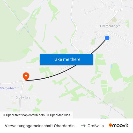 Verwaltungsgemeinschaft Oberderdingen to Großvillars map