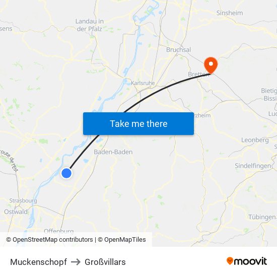 Muckenschopf to Großvillars map