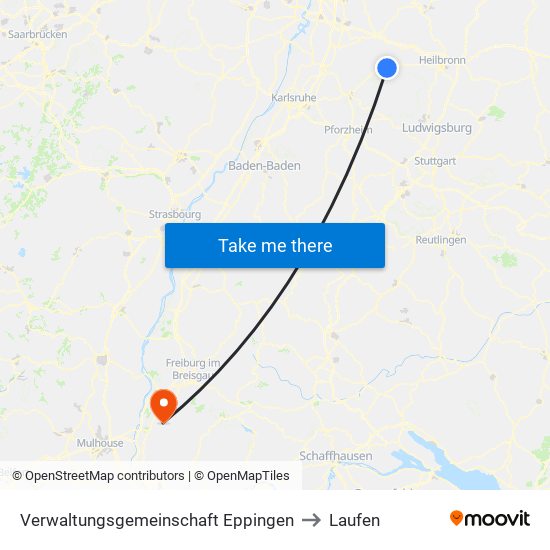 Verwaltungsgemeinschaft Eppingen to Laufen map