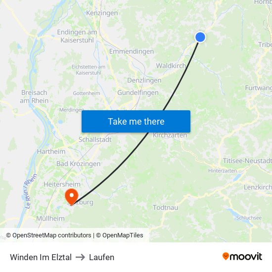 Winden Im Elztal to Laufen map