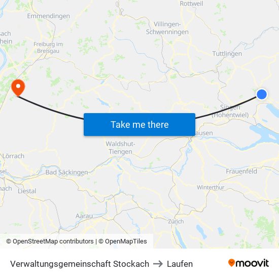 Verwaltungsgemeinschaft Stockach to Laufen map