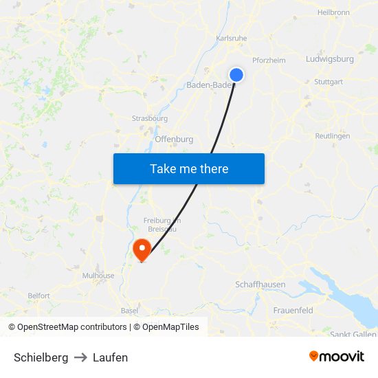 Schielberg to Laufen map