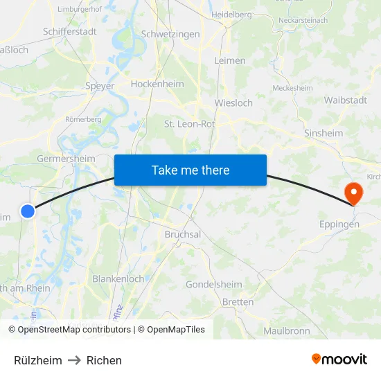 Rülzheim to Richen map